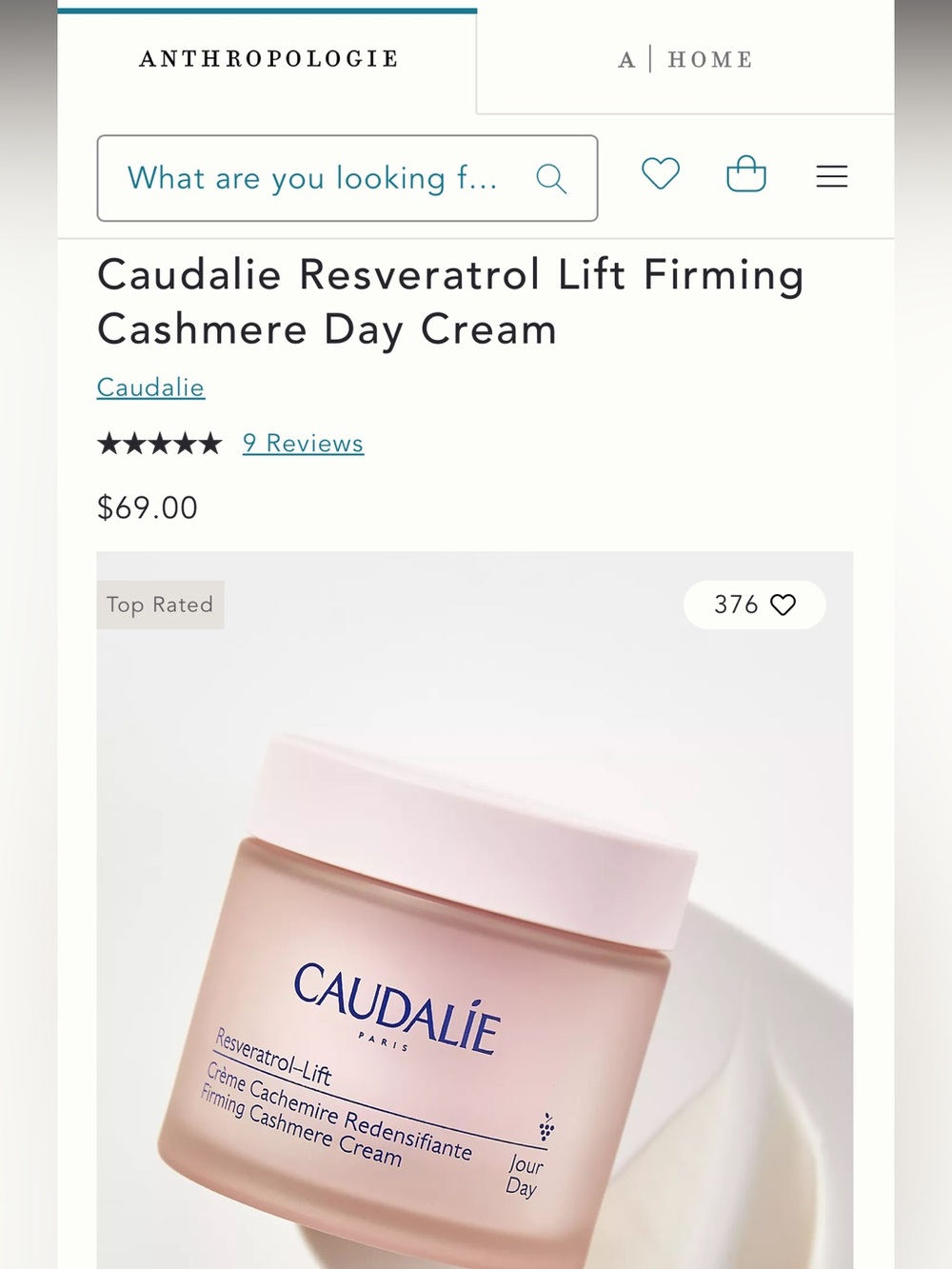 Caudalie Pink Resveratrol Lift Firming Cashmere Day Cream